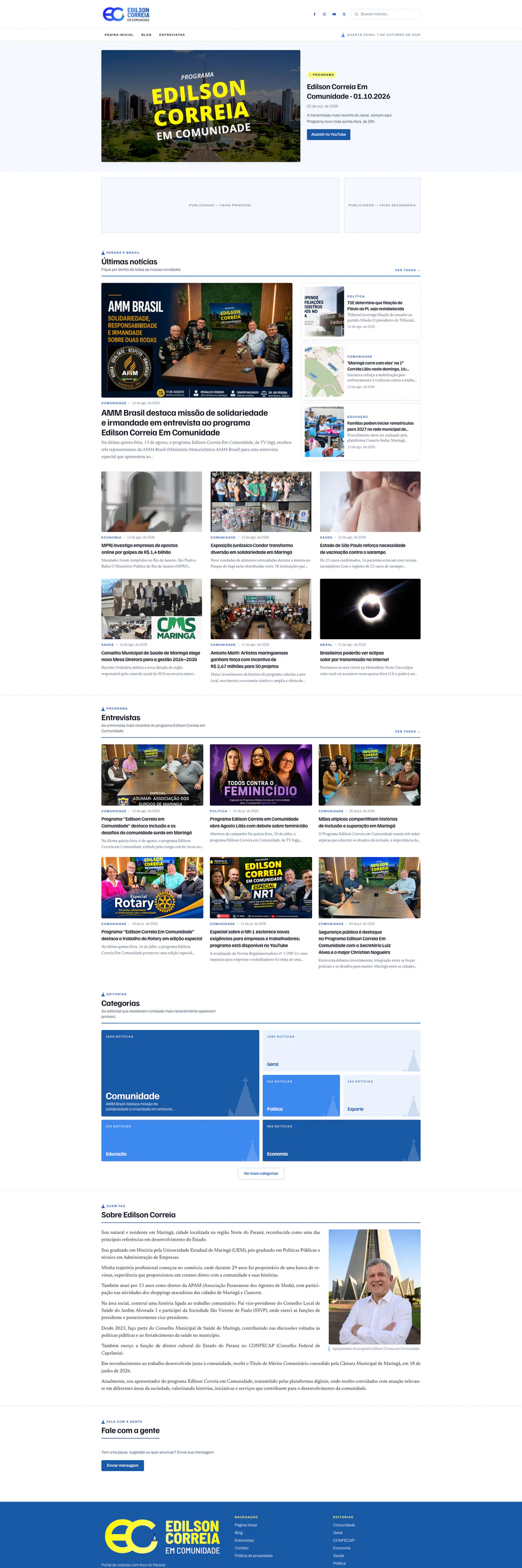 Portal Edilson Correia em Comunidade, News portal from Paraná, Brazil