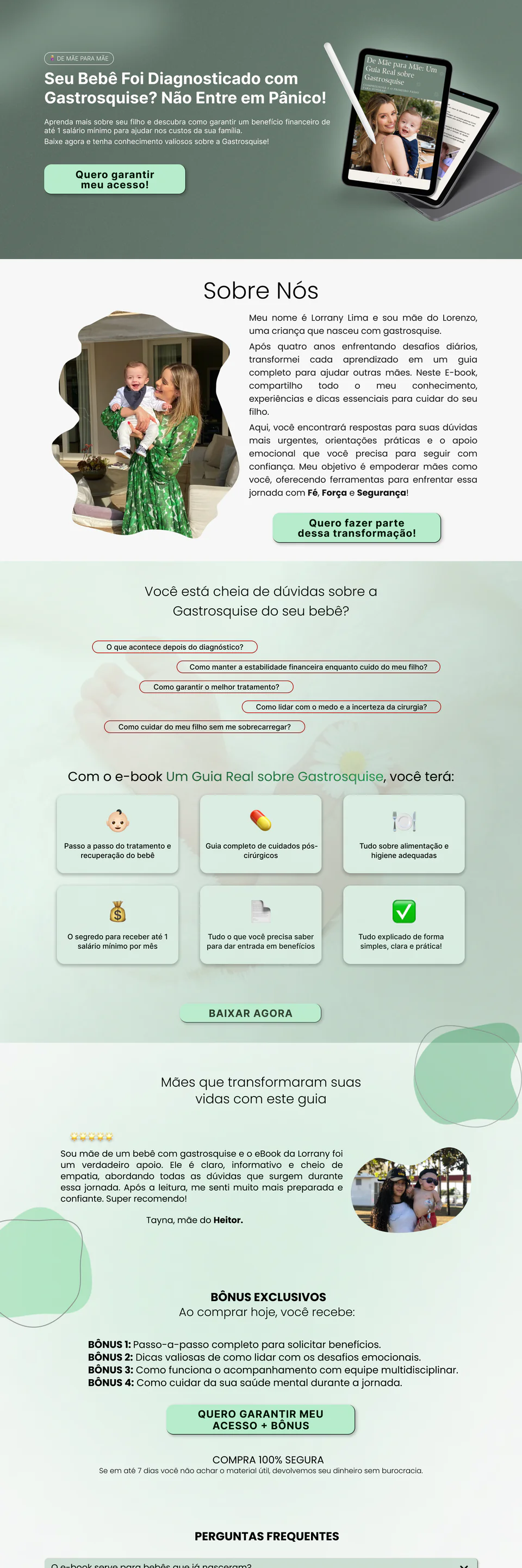Landing page Lorrany Lima, Página de vendas de e-book